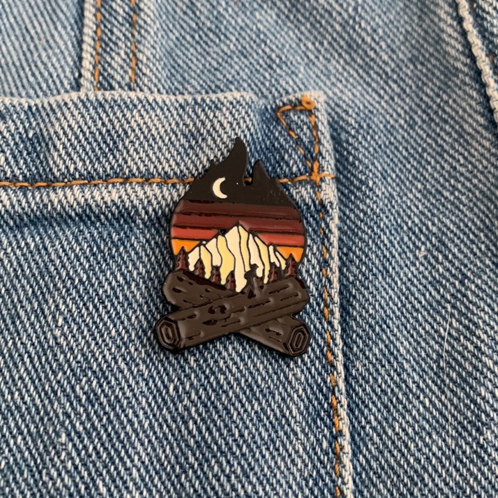 ⭐️3/$20⭐️ Camping outdoors pin fire bonfire